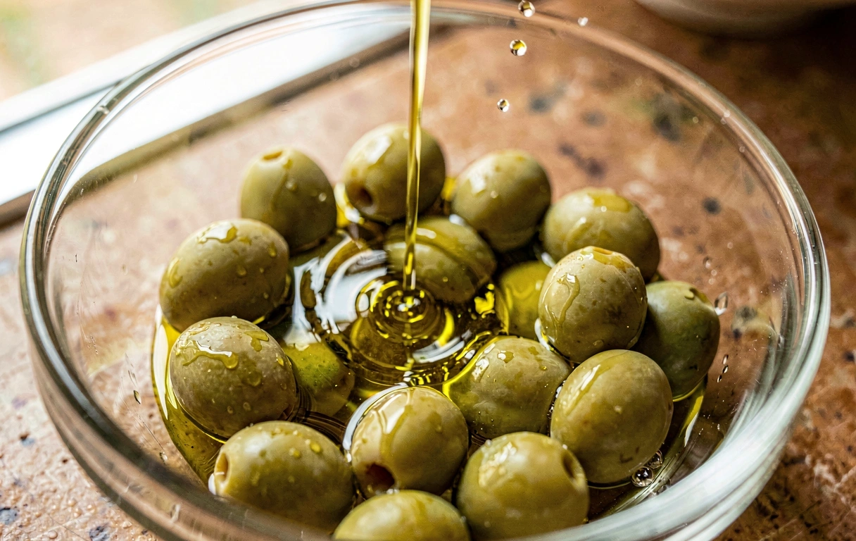 Detalle de aceite de oliva