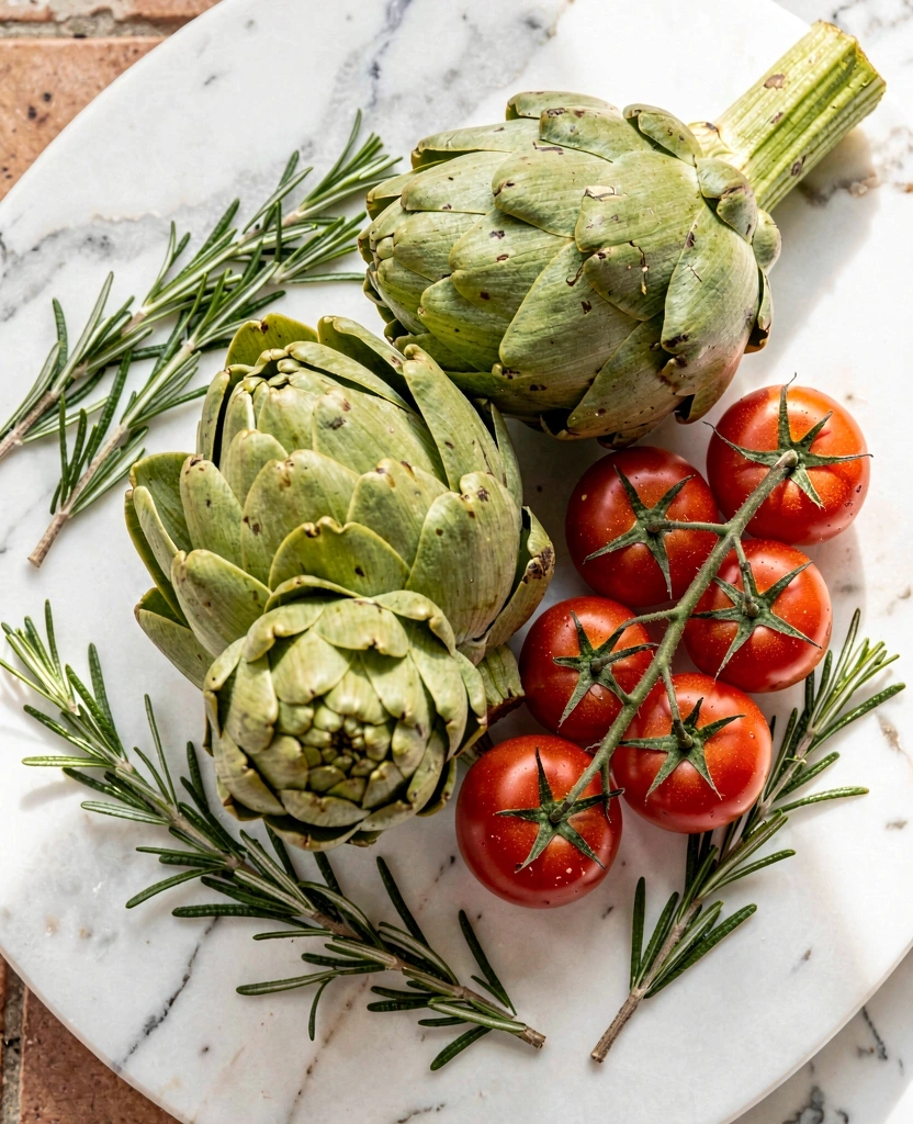 Ingredientes frescos mediterráneos